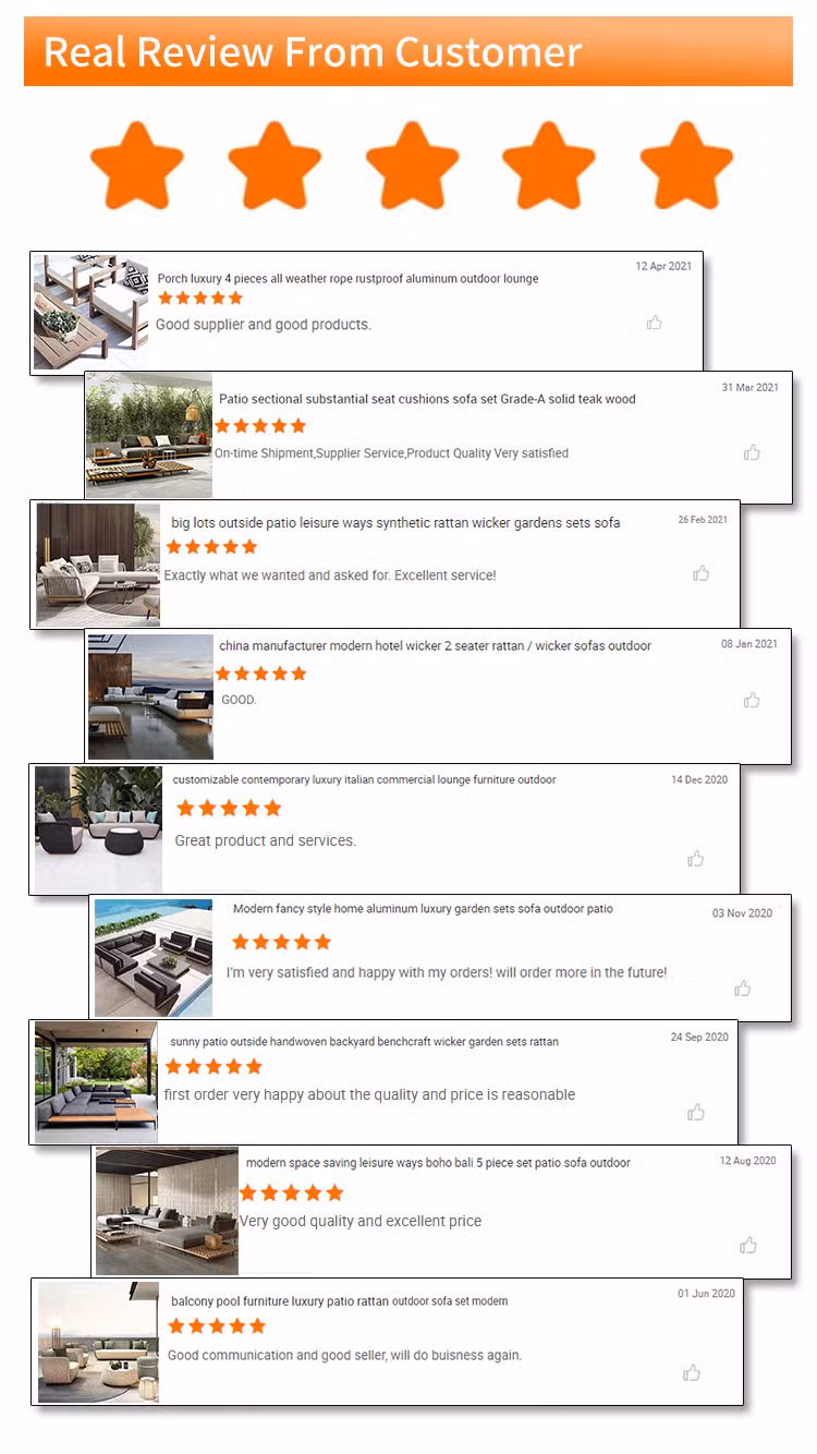 Luxury Waterproof Modern Aluminum Furniture Balcony Porch Patio Sofa Set
