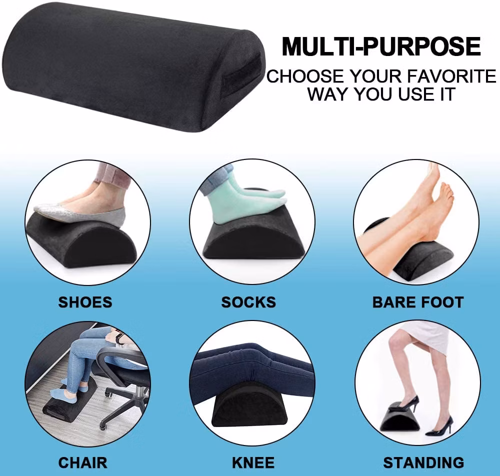 Znz Office Chairs Height Adjustable Under Desk Back Lumbar Knee Leg Cushion Anti Slip Bottom Velvet Cover Memory Comfortable Ergonomic Foot Rest Footrest