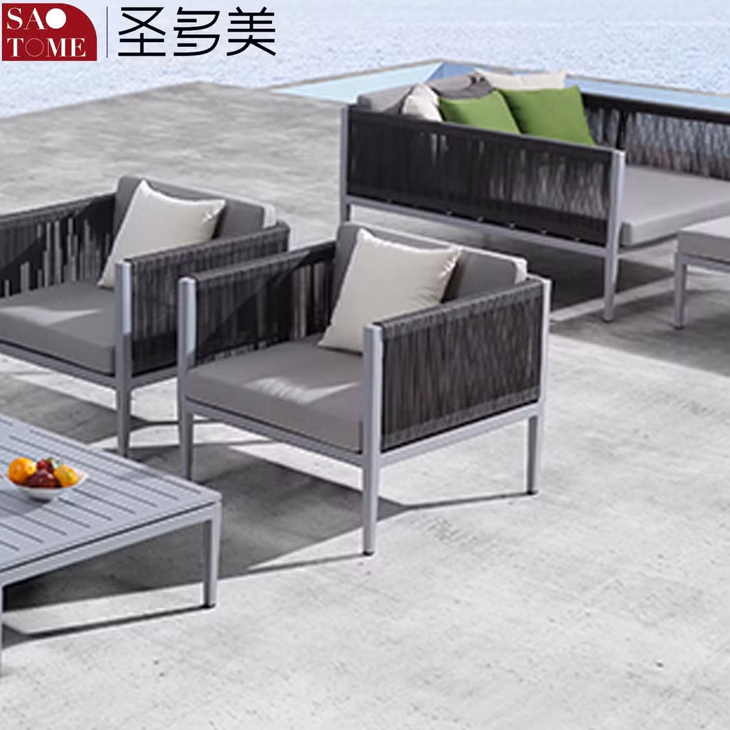 Outdoor Leisure Furniture Outdoor Leisure Woven Rattan Dining Table and Chairs Patio Teslin Mesh Combination Sofa