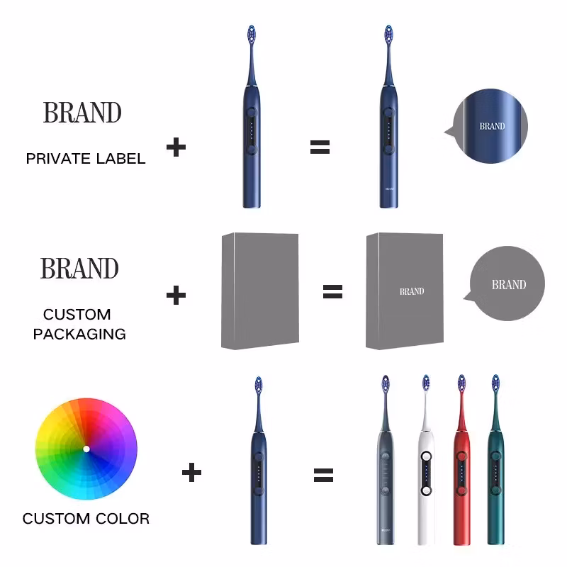OEM Sonic Electric Toothbrush for Adults with Super Cleaning / 5 Modes / 45000 Vpm / Lasting 100 Days Power Rechargeable Toothbrush with UVC-LED Travel Case