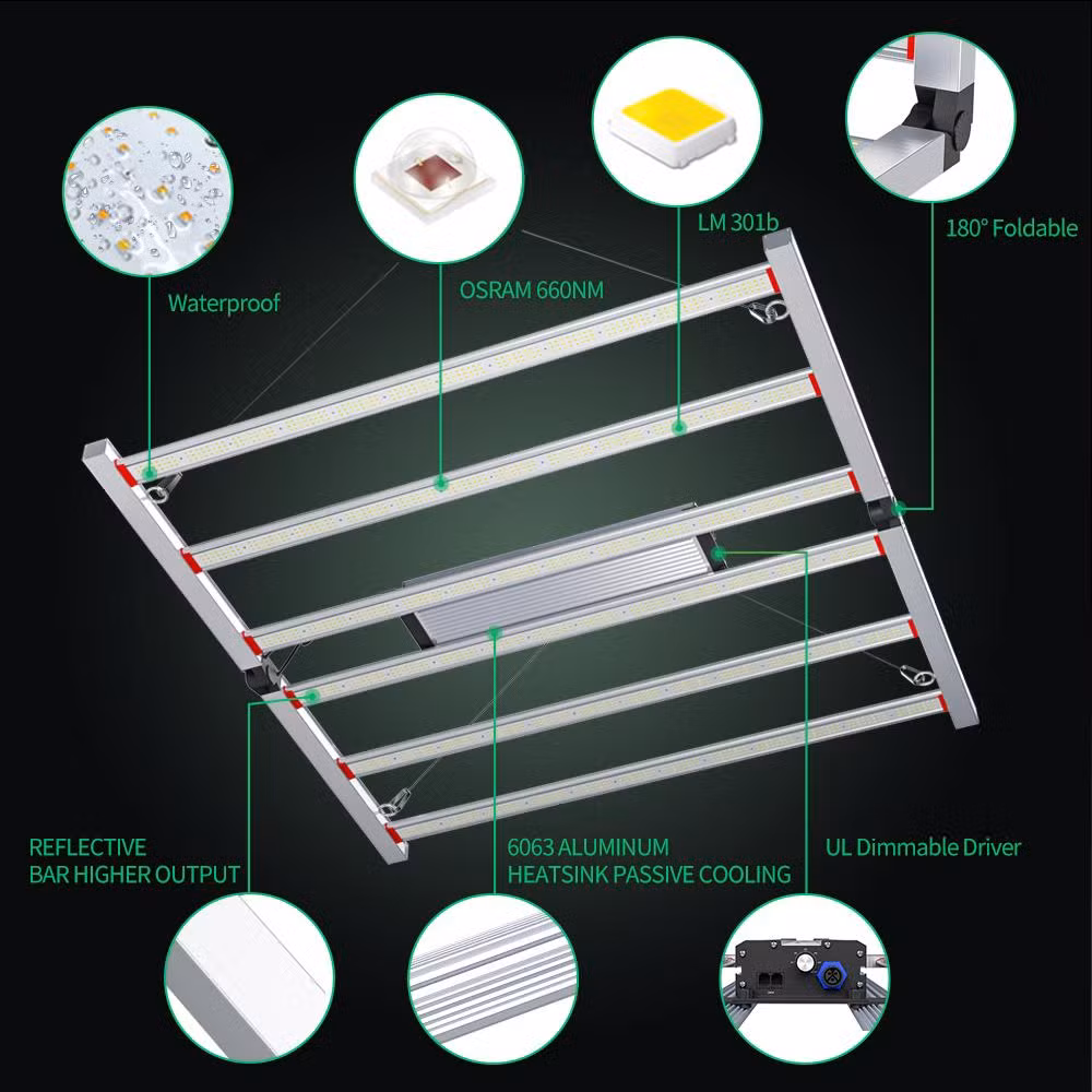 Samsung Lm301b Custom UV IR Foldable LED Plant Light Full Spectrum 320W 680W 800W LED Grow Light for Greenhouse Growing