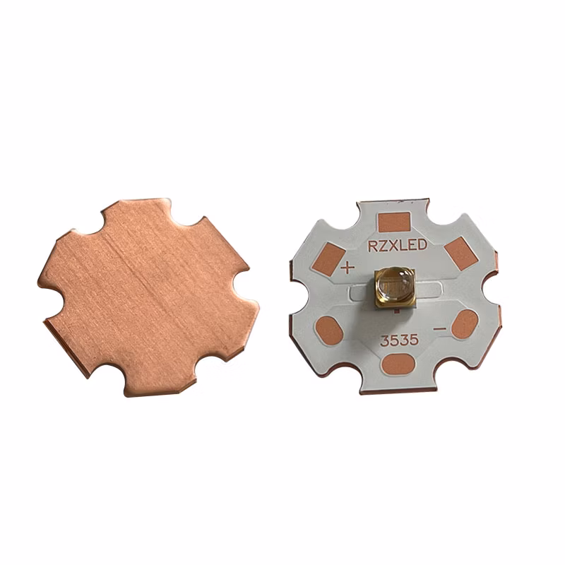 Rzxled Epileds Chip LED Diodes 360nm 370nm 380nm 390nm 395nm 405nm 1W 2W 4W 5W High Power 3W UV LED 365nm with PCB Heatsink Board for Lathography Light