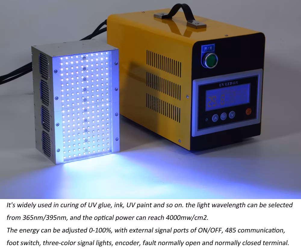 1200W Air-Cooled 365/385/395/405nm Ultraviolet Band Portable UV LED Curing Lamp for UV Glue Curing Machine