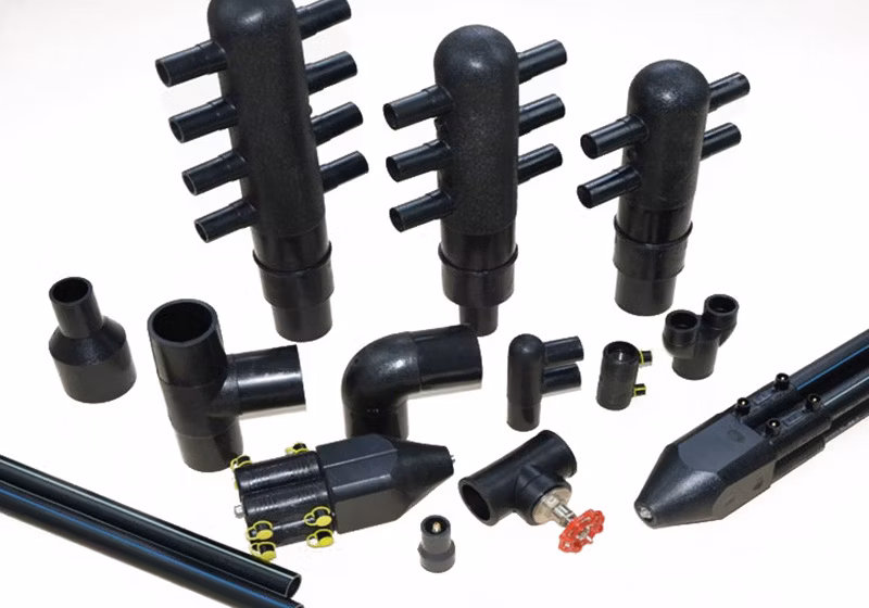 Polyethylene Fitting PE HDPE Geothermal Pipe Fittings Y Shape Connector Fittings