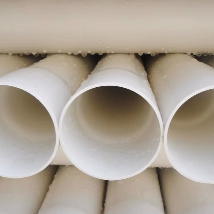 White Large-Diameter PVC Plastic Building Engineering Construction Drain Pipes and Tubes 50mm*2mm