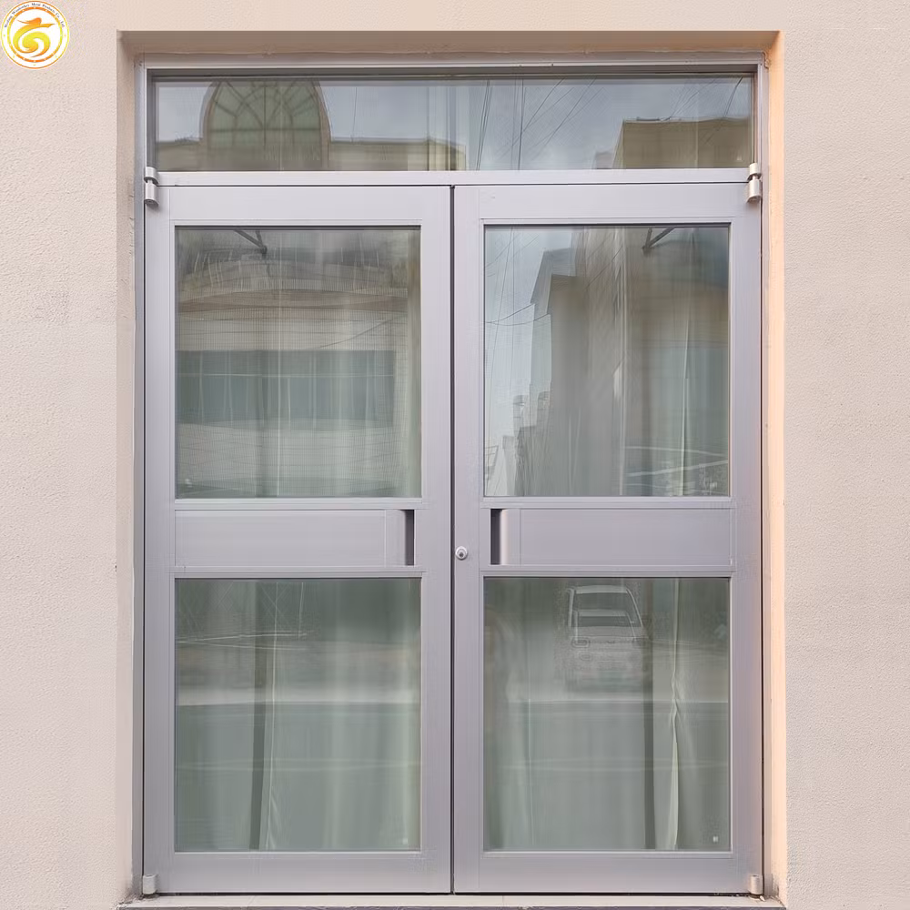 Cheap Exterior Metal/Aluminum/Aluminium Commercial/ Storefront /Front/Shop Hinges Entrance/Entry Swing/Glass Windows and Doors Price with Double Tempered Glass