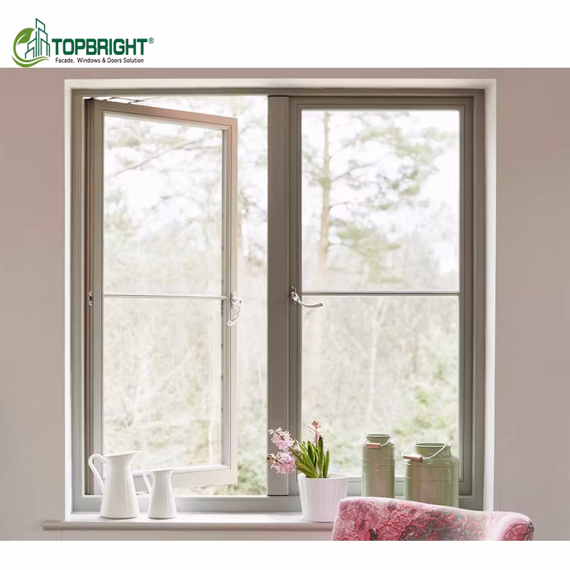 USA Style Bullet Proof Glass Window UPVC Frame Thermal Break Double Glazed PVC Casement Windows and Door