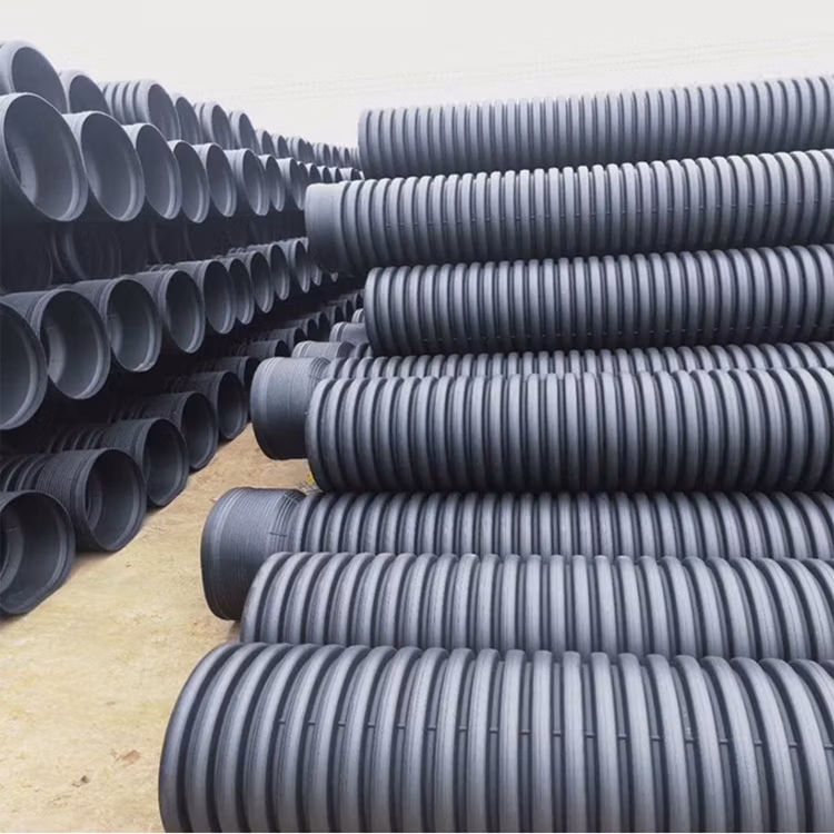 Factory Outlet HDPE Black Plastic Drain Culvert 24 Inches PE Wall Corrugated Pipe Cheap Prices