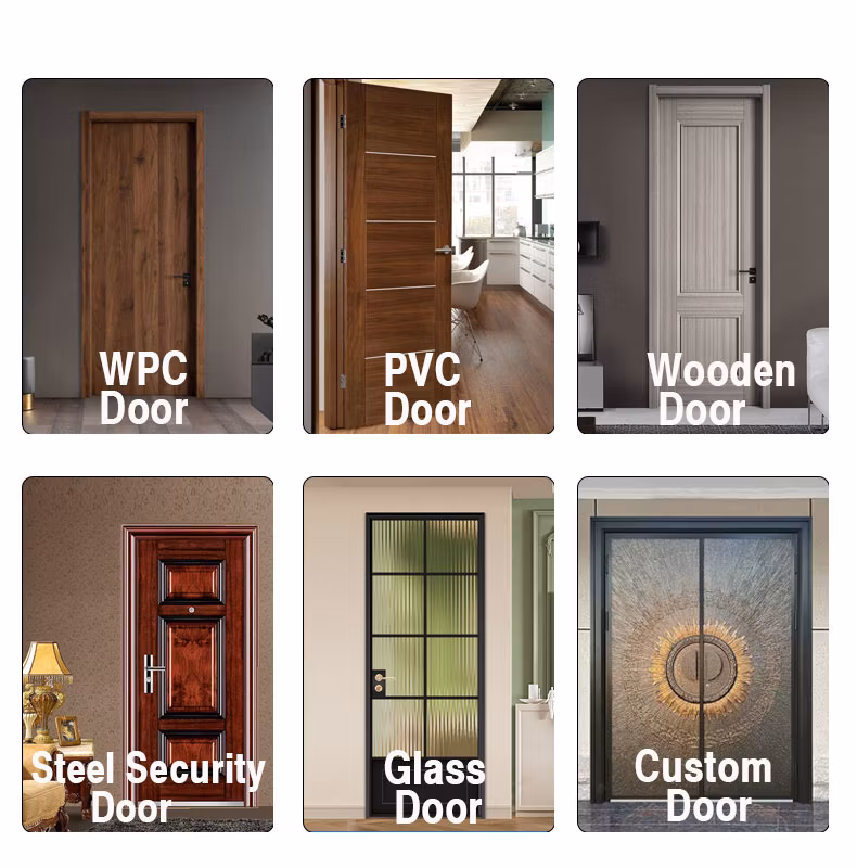 Popular WPC Bedroom Interior Door for Houses Apartment PVC Door Interior Design Frames WPC Door