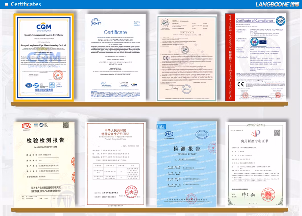 Black Pn16 PE100 HDPE Pipe with CE Certificate for Air/Gas/Oil Pipline
