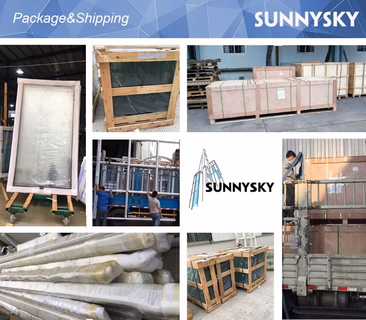 Sunnysky Custom Door and Window Indoor with Grill Plaid PVC Casement Window
