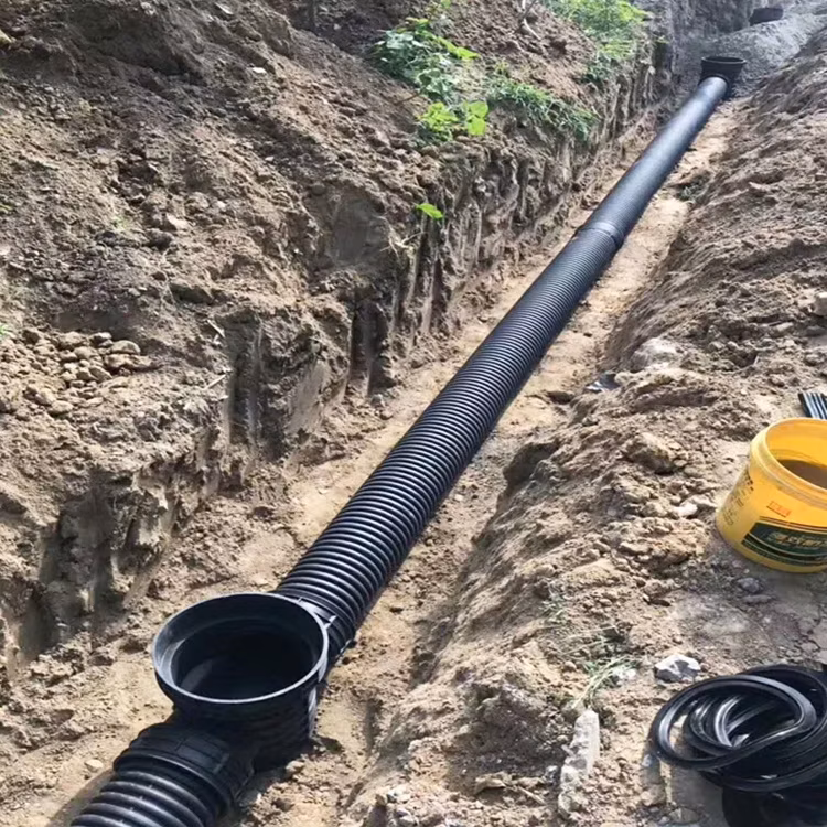 Factory Outlet HDPE Black Plastic Drain Culvert 24 Inches PE Wall Corrugated Pipe Cheap Prices