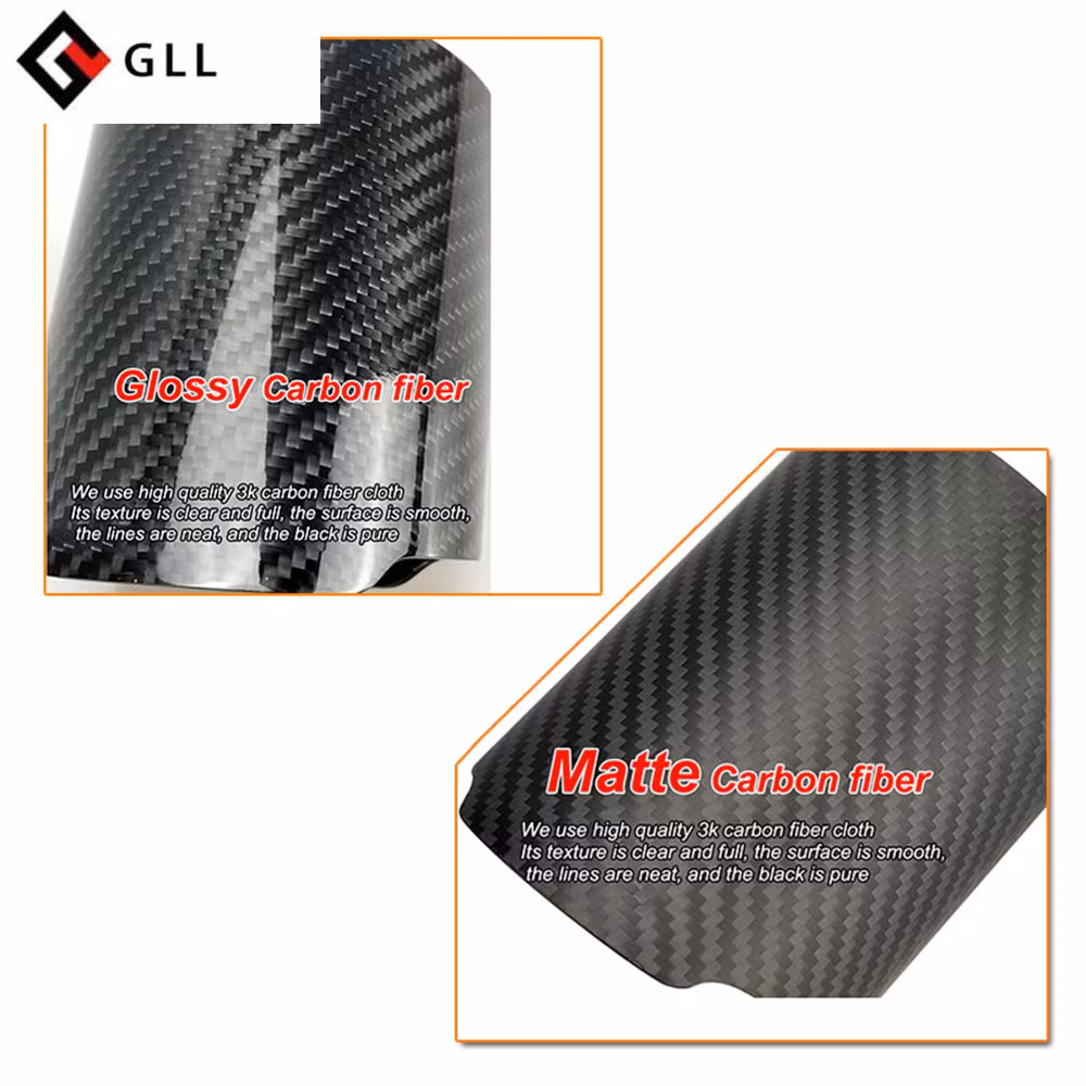 Black Steel Glossy Carbon Fiber Dual Outlet Exhaust Muffler Tip Tail Pipe