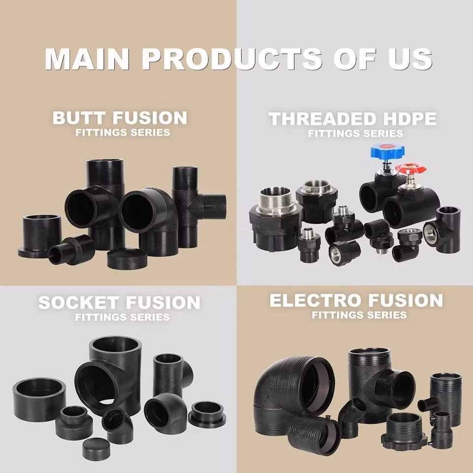 Water Supply HDPE Butt Welding Pipe Fittings of Tee