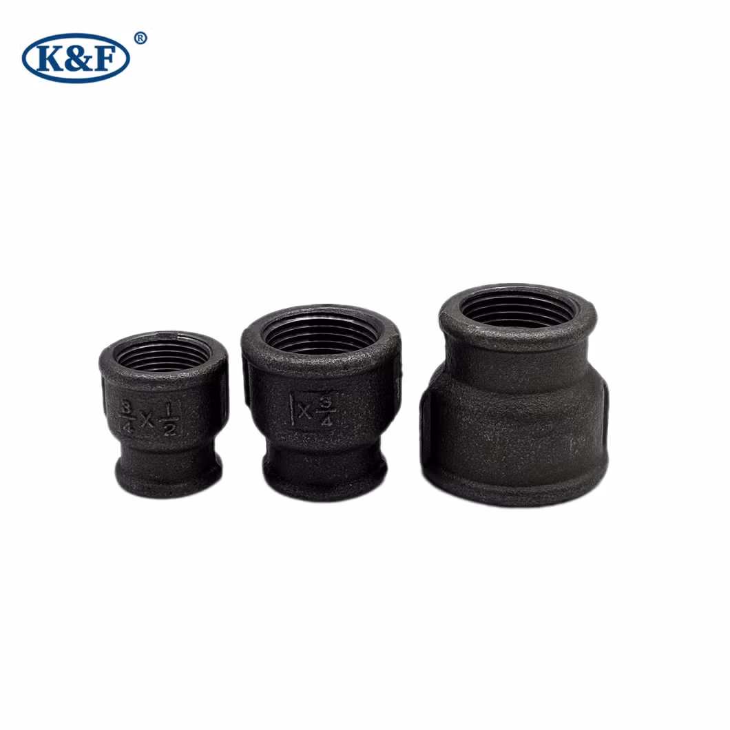 Kanaifu Black Water Malleable Iron 1/2*3/4 3/4*1 Thread Pipe Fittings Reducer with European Standard