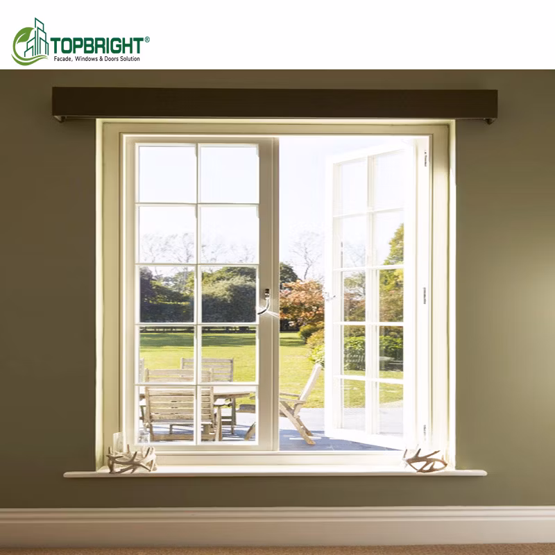 USA Style Bullet Proof Glass Window UPVC Frame Thermal Break Double Glazed PVC Casement Windows and Door