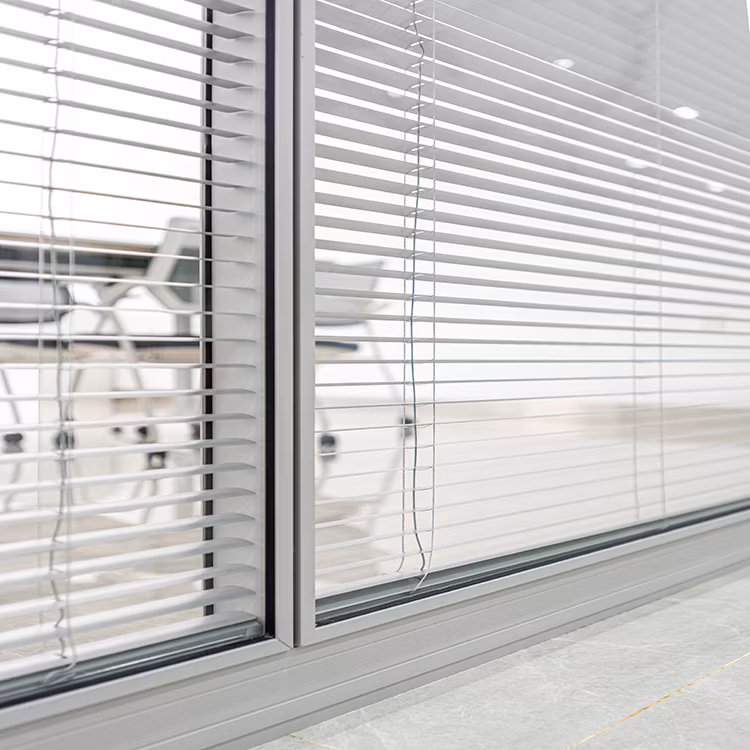 Simple Style Office Partition Privacy Protection Louver Glass Wall