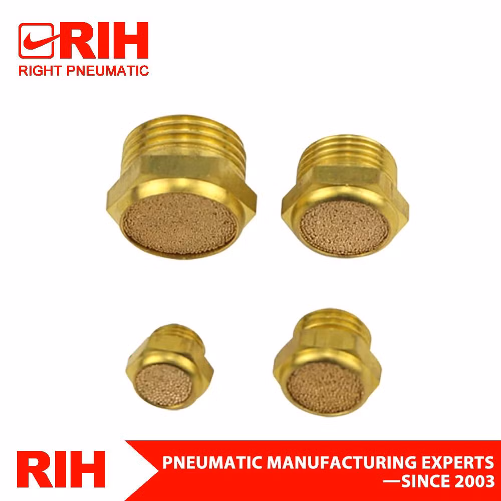 Air Exhaust Muffler Silencer Adjustable Pneumatic Pipe Fitting Psv Flat Head Copper