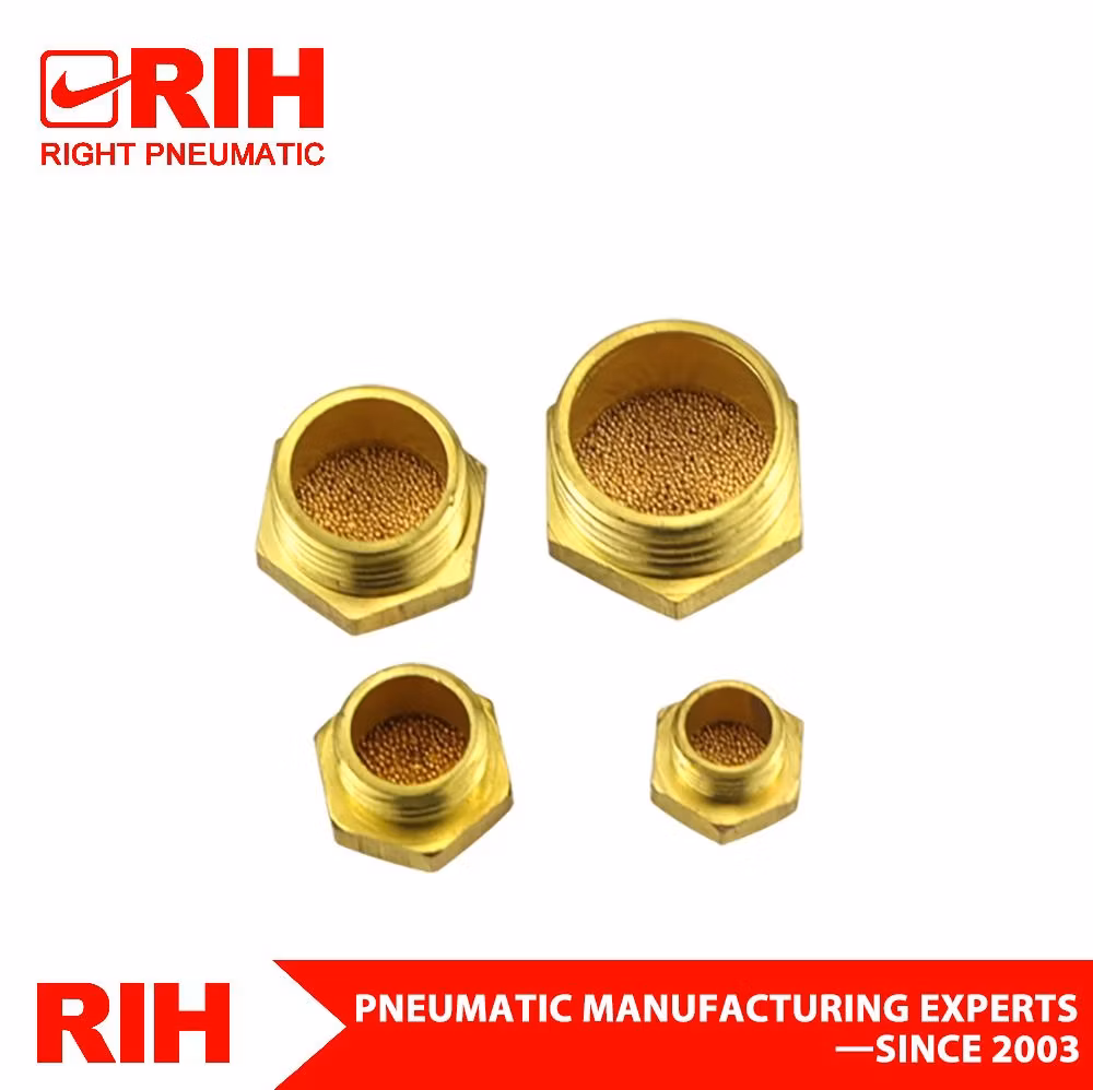 Air Exhaust Muffler Silencer Adjustable Pneumatic Pipe Fitting Psv Flat Head Copper