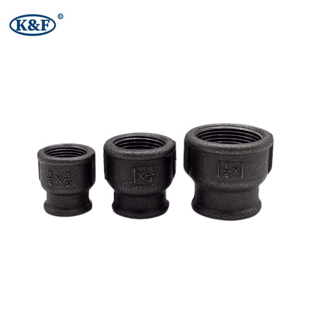 Kanaifu Black Water Malleable Iron 1/2*3/4 3/4*1 Thread Pipe Fittings Reducer with European Standard