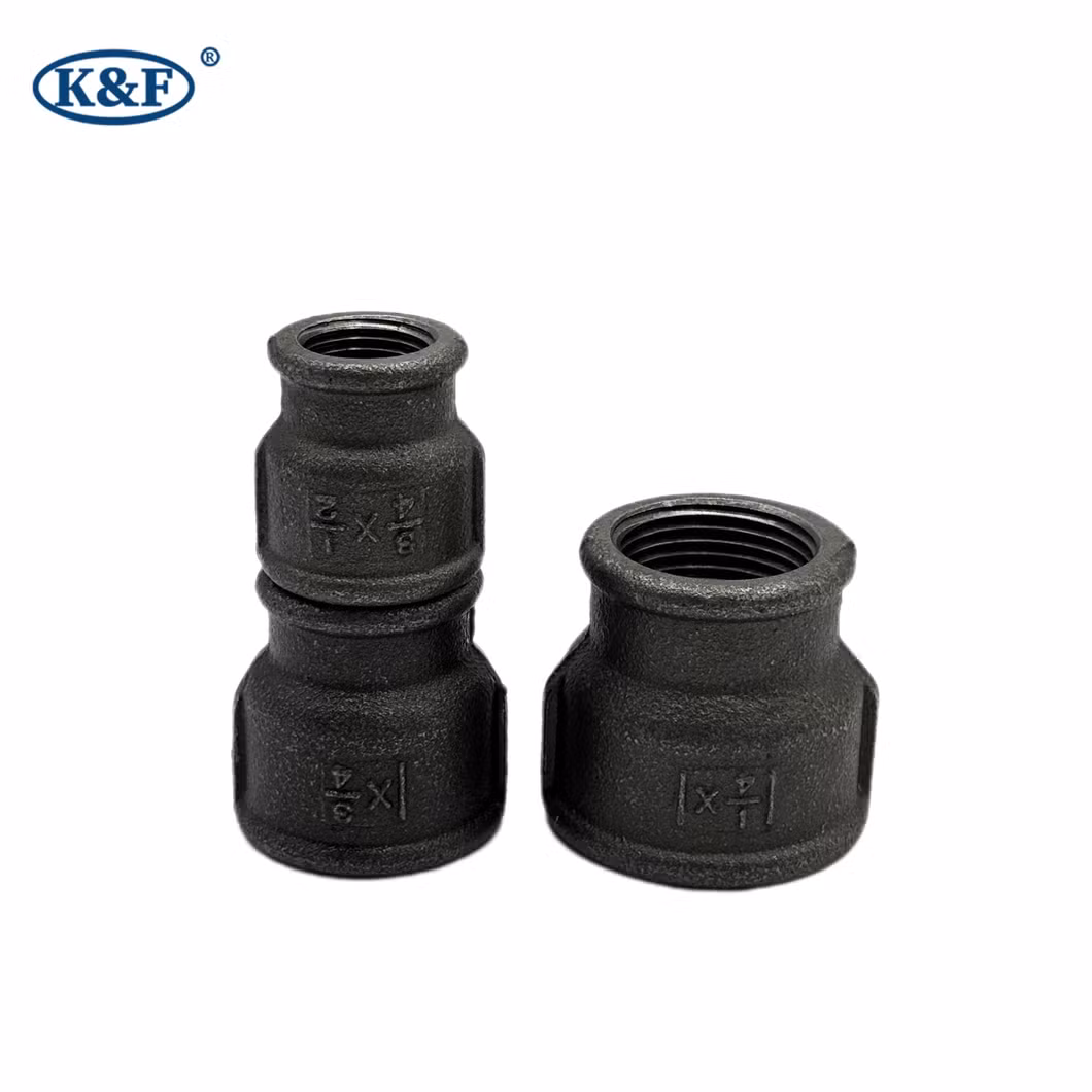 Kanaifu Black Water Malleable Iron 1/2*3/4 3/4*1 Thread Pipe Fittings Reducer with European Standard