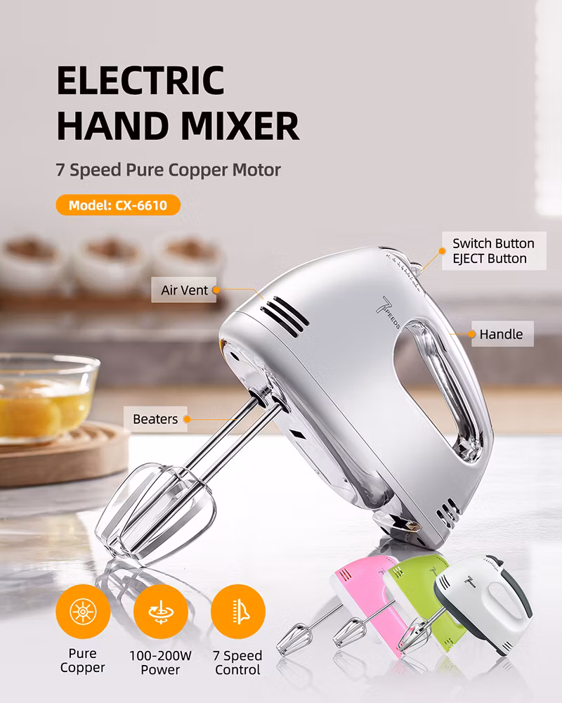 Home Kitchen Appliance Electric Food Blender Held Egg Beater Hand Mixer