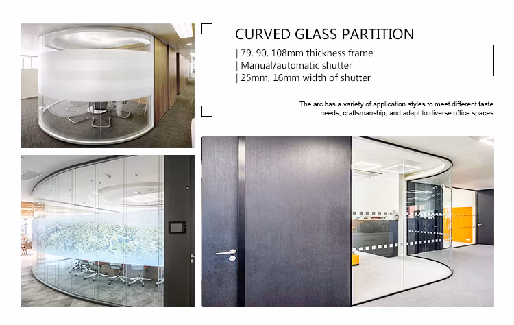 Relocatable Modular Aluminum Glass and MDF Chip Board Partition Wall System with Built-in Doors for Office