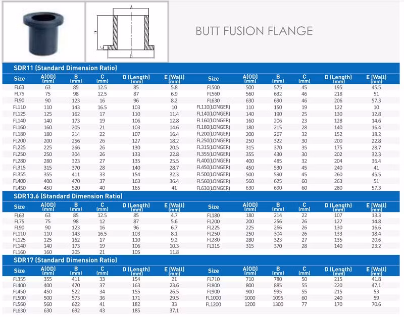 Flange/ HDPE Fitting/Butt Welding Fitting/Injection Molding Flange/Fixed Flange/Stub End Holder