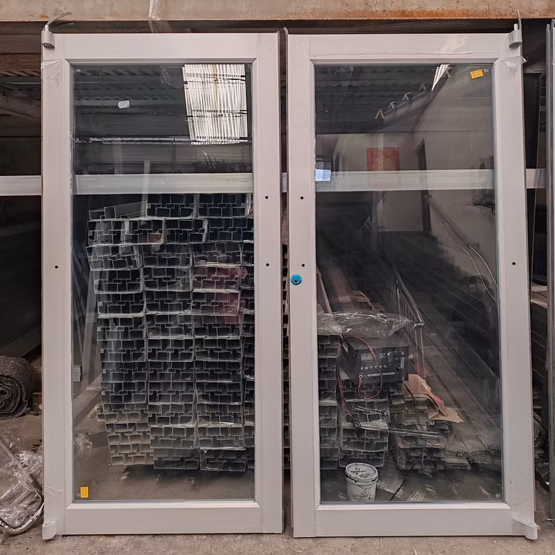 Cheap Exterior Metal/Aluminum/Aluminium Commercial/ Storefront /Front/Shop Hinges Entrance/Entry Swing/Glass Windows and Doors Price with Double Tempered Glass