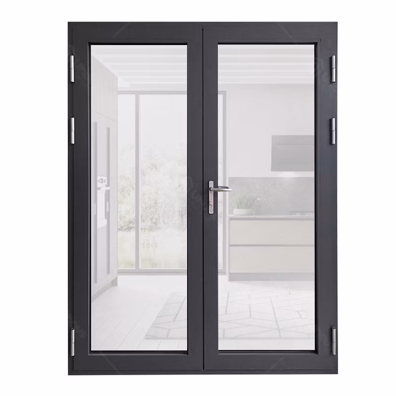 Aluminum Exterior Double Glass French Entry Door Swing Casement Door