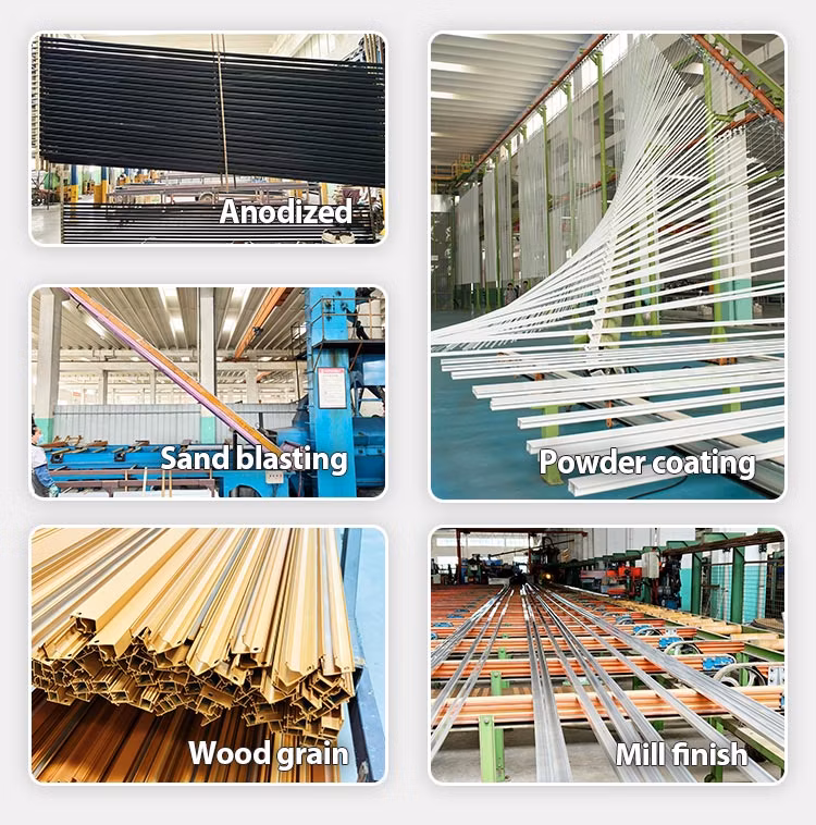 6063 T5 Powder Coating Wood Grain Window and Door Aluminium Frame
