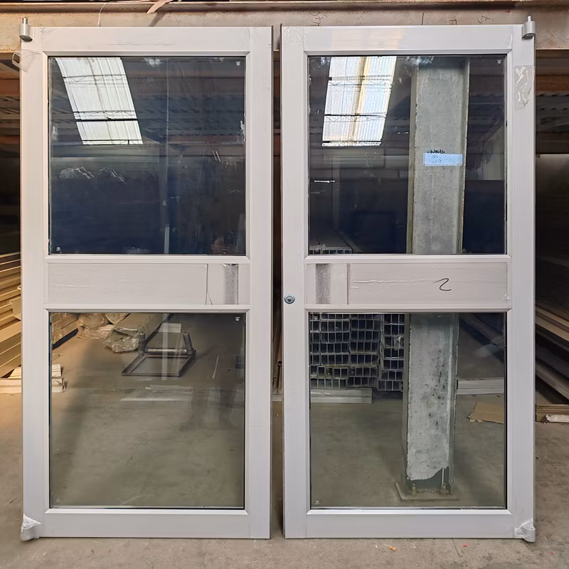 Cheap Exterior Metal/Aluminum/Aluminium Commercial/ Storefront /Front/Shop Hinges Entrance/Entry Swing/Glass Windows and Doors Price with Double Tempered Glass
