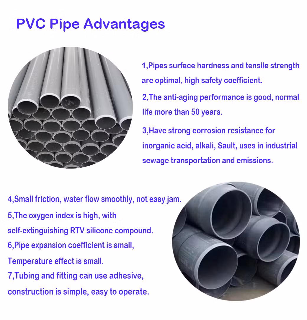 All Size Diameter PVC Pipe Price for Water Supply and Drain