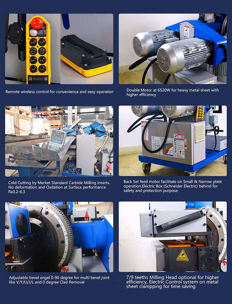 High Efficiency Clamp Thickness 8~100mm Metal Steel Plate Beveling Machine Gmma-100ly