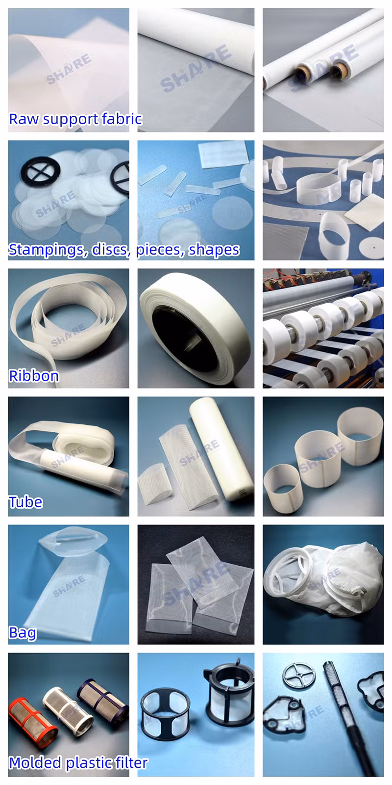 Plastic Molded Filter Mesh Components with Micron Rating 3 5 10 15 20 30 40 50 60 70 80 90 100 Um