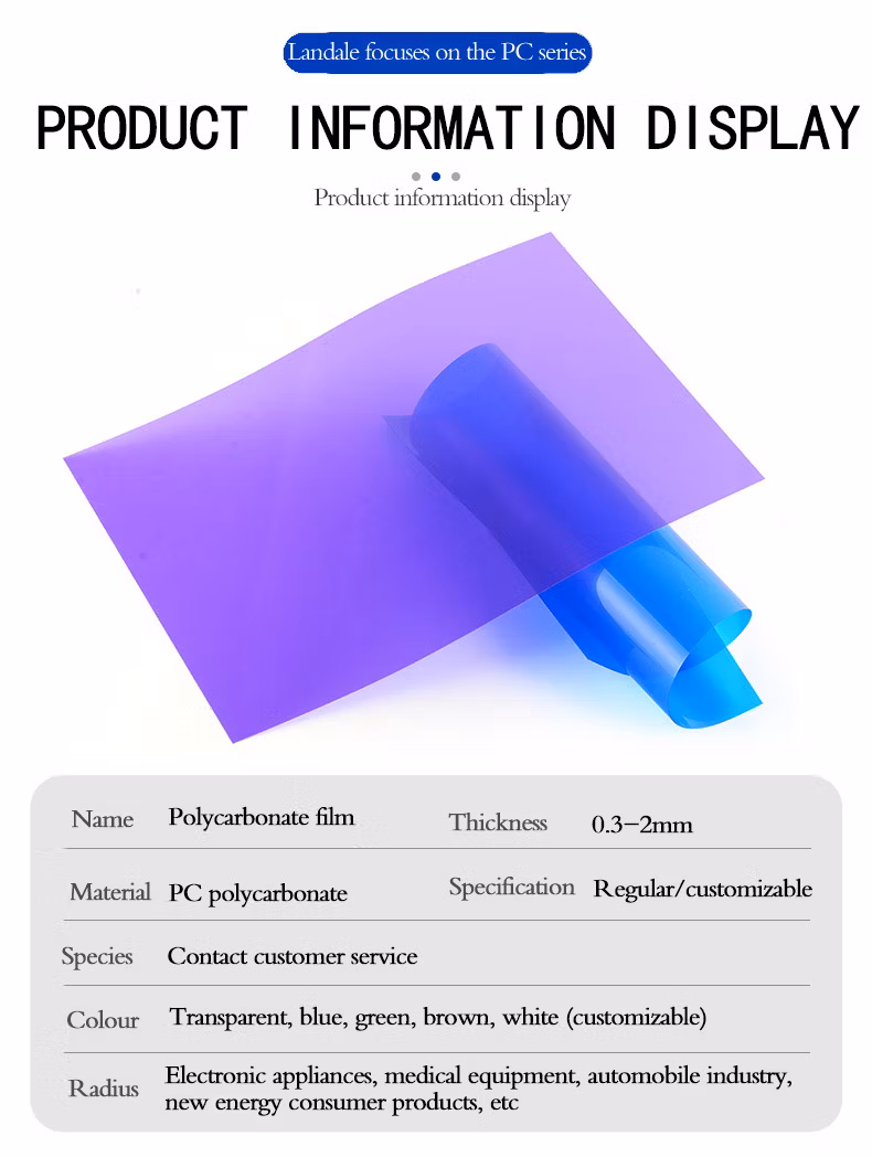 Medical Mask Protective Film Polycarbonate Sheet Anti-Static Protective Components Anti-Splash Protective Film