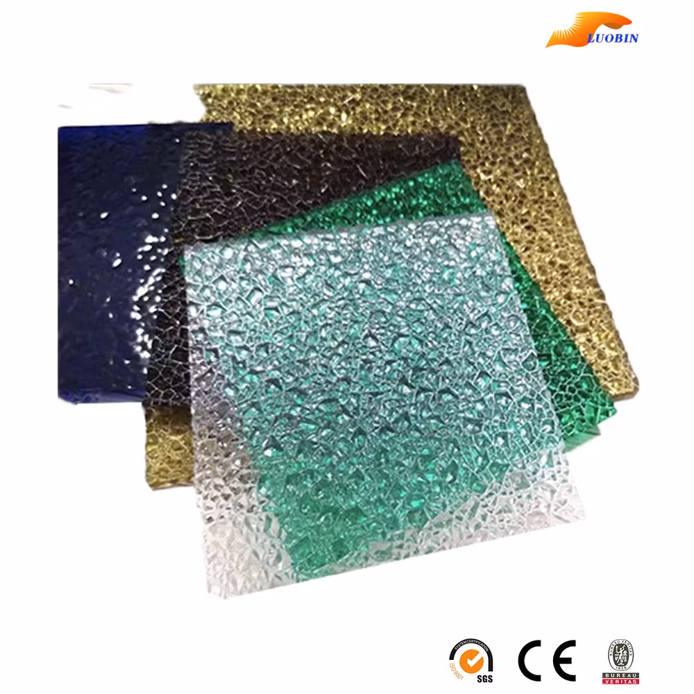 3mm Decorative Colored UV Blocking Roofing Panel Diamond Polycarbonate Embossed Sheet