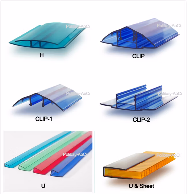 SGS Approved PC Polycarbonate Hollow Sheet Solid Sheet UV Coated Corrugated Sheet