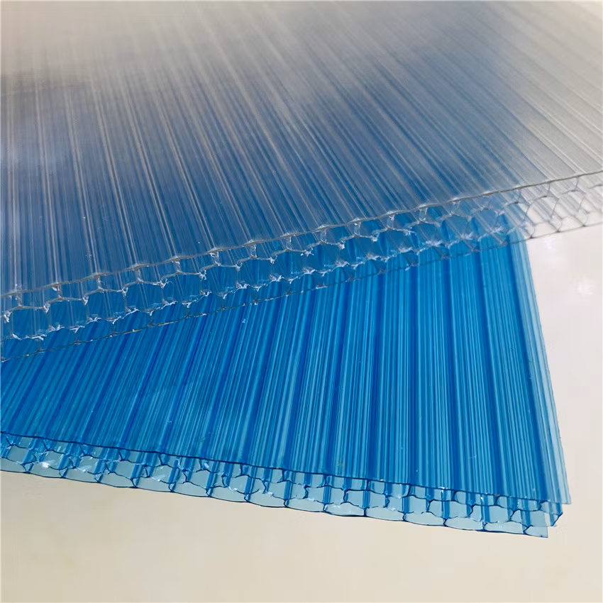 Hollow Polycarbonate Sheet Triple Wall Four Wall Multiwall UV Coating Greenhouse Roof PC Sheets 8mm 12mm