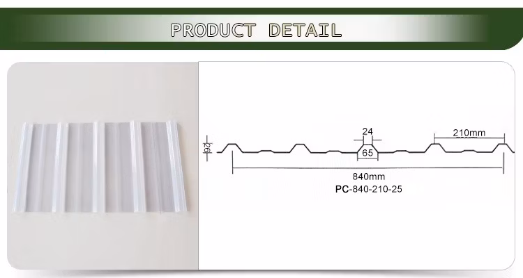 Transparent Roof FRP Roofing Sheet PC Sheet Polycarbonate Skylight PC Solid Corrugated Hollow Roofing Sheet