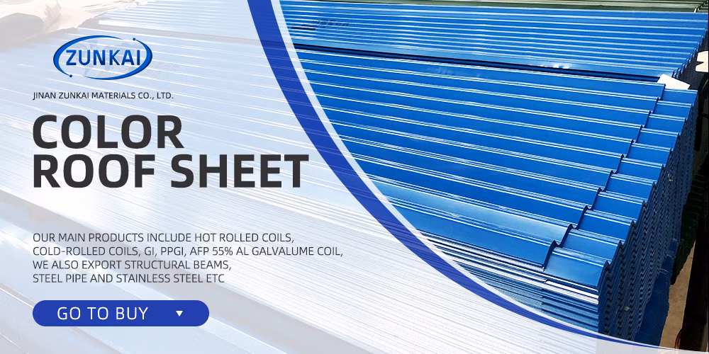 0.12mm 0.18mm 0.17mm T Type Color Roof Sheet Material