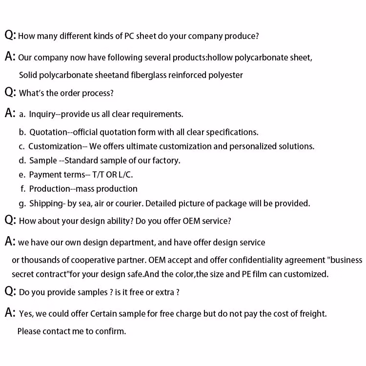 8mm Plastic Panel Cellullar Polycarbonate Sheet Hollow Germany Bayer Polycarbonate Sheet