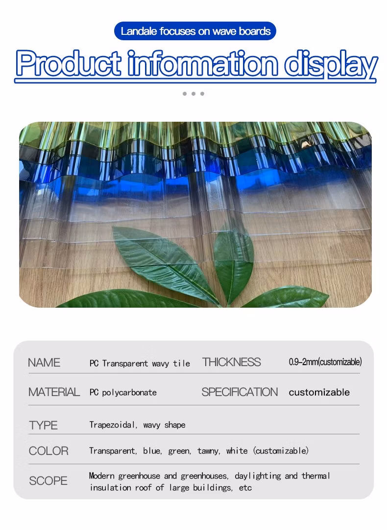 Unique Design Greenhouse Polycarbonate Sheet Transparent Corrugated Polycarbonate Sheet