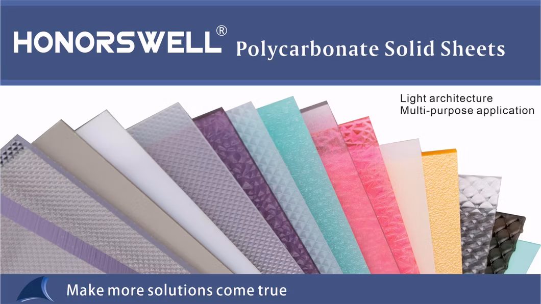 4mm 6mm 8mm Scratch Resistant Customized Colored PC Diamond Sheet Polycarbonate Solid Sheet for Building Material