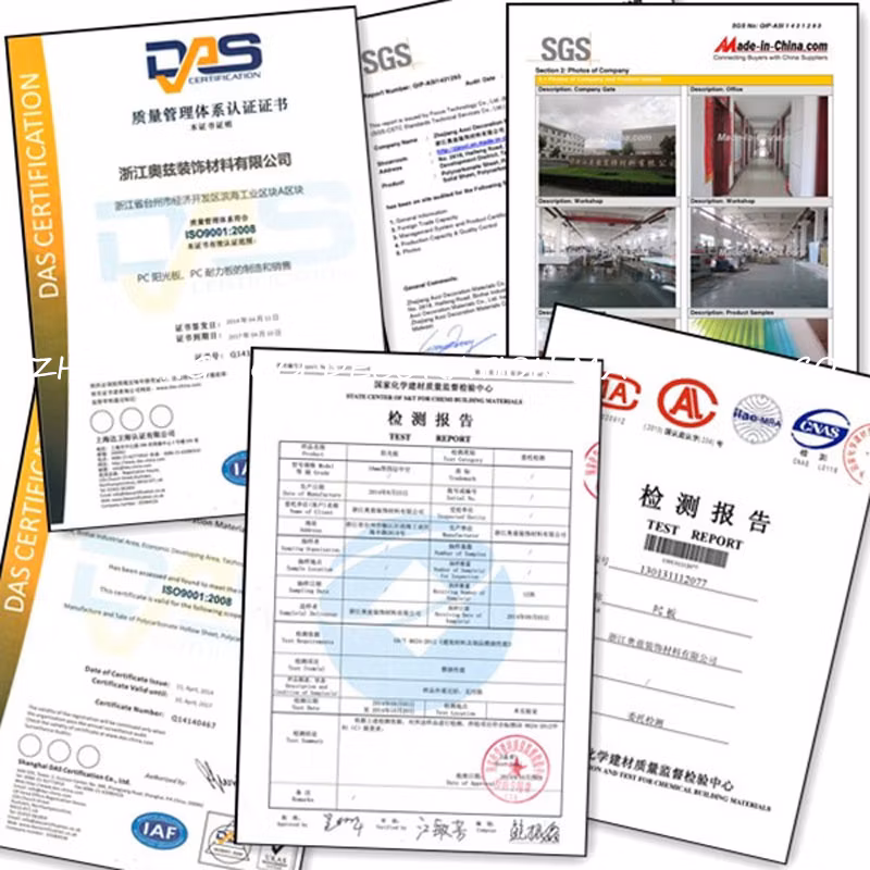 Gris Reflectivo Multi-Wall Polycarbonate Sheet for Roofing&Decoration