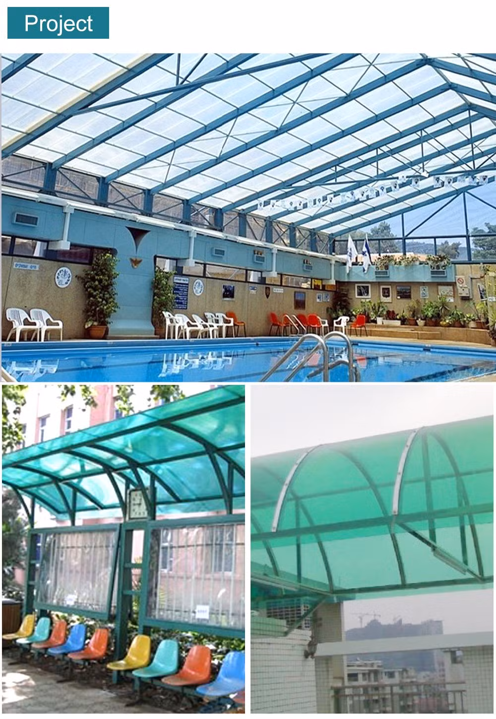 Swimming Pool Roof Skylight Acoustic Panel for Windows Polycarbonate Solid Sheet