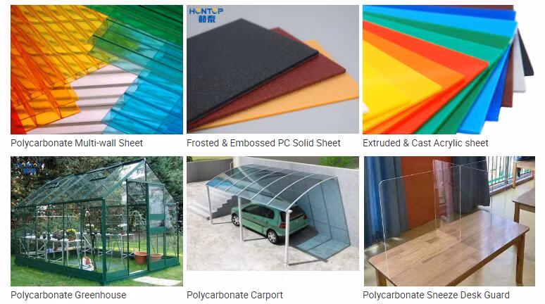 UV Protection Scratch Resistant 2mm-6mm 16FT Colored Transparent Swimming Pool Sunshield Solid Polycarbonate Sheet