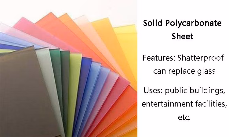UV Protection Colored Plastic Sunlight Panel 3mm 4mm 5mm Polycarbonate Solid Sheet
