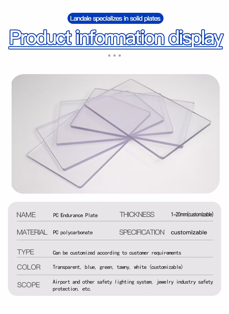 Endurance Plate Rain Shield PC Manufacturers Polycarbonate Sheet Transparent Solid PC Endurance Plate Awning