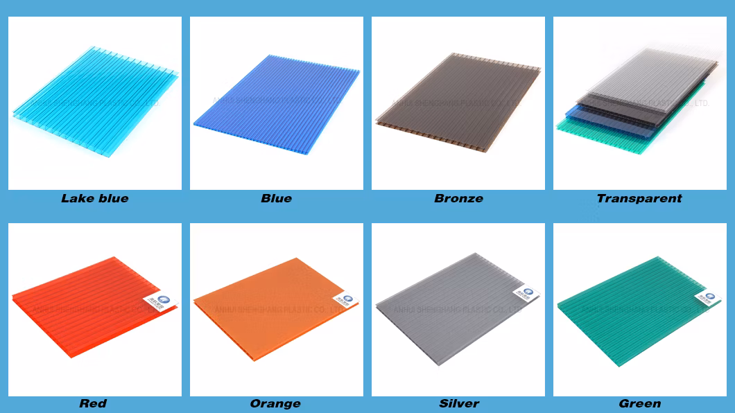 UV Protected Twin Wall Polycarbonate Hollow PC Sheet